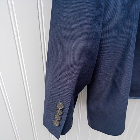 SADDLEBRED Jacket Mens 56R Navy Blue Blazer Cotton Sport Coat Classic Fit - Picture 8 of 13